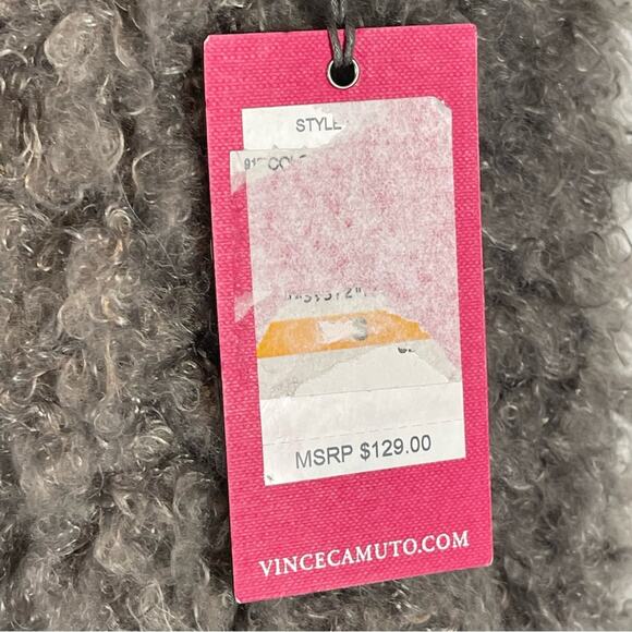 Vince Camuto Faux Fur Open Front Vest Grey Small NWT - Picture 5 of 8